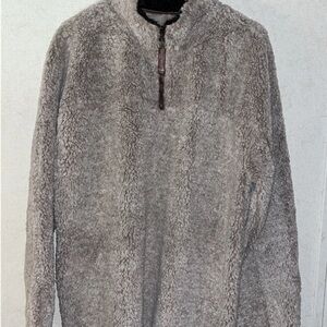 True Grit American Outdoor Co Half Zip Sherpa Pullover Sweater Jacket Mens Large